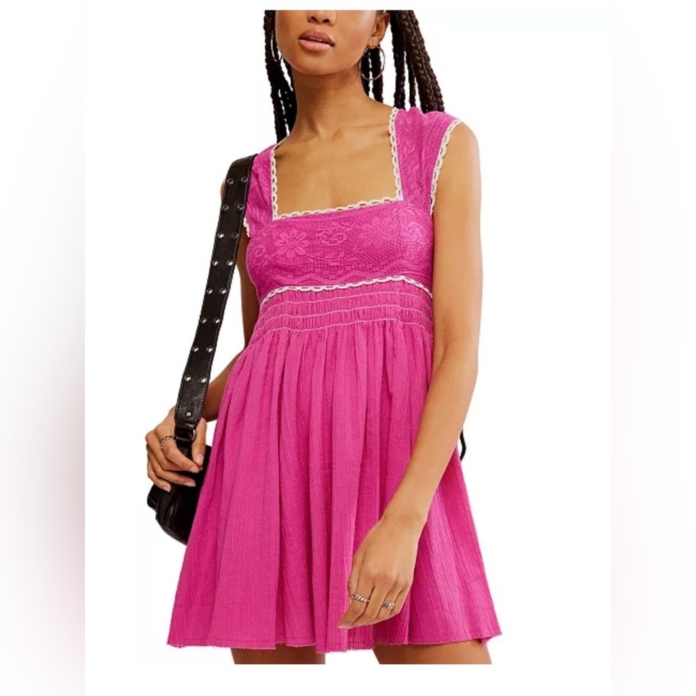 FREE PEOPLE HEARTLAND MINI DRESS IN ISLAND FLOWER Size L NWT - Picture 1 of 15